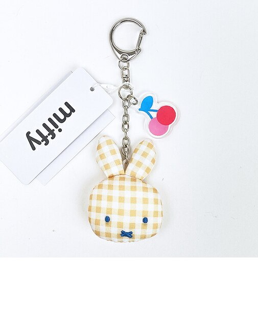ミッフィー miffy フェイスキーホルダー (イエロー) ギンガムポップシリーズ