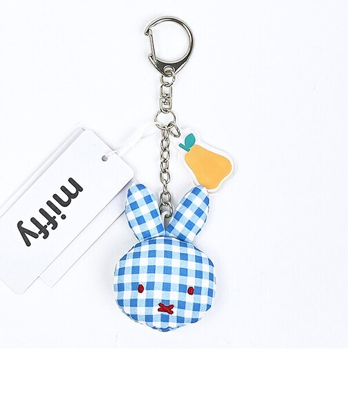 ミッフィー miffy フェイスキーホルダー (ブルー) ギンガムポップシリーズ