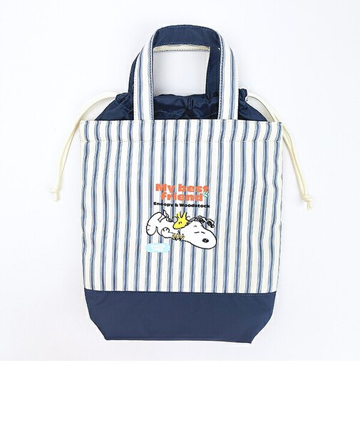 スヌーピー シューズケースバッグ ストライプ ブルー キッズ 入園入学 SNOOPY