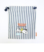 スヌーピー 巾着 ストライプ ブルー SNOOPY