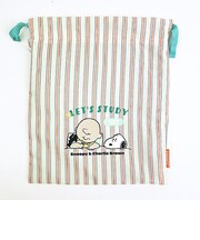 スヌーピー 巾着 ストライプ ピンク SNOOPY