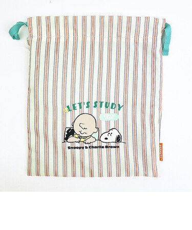スヌーピー 巾着 ストライプ ピンク SNOOPY