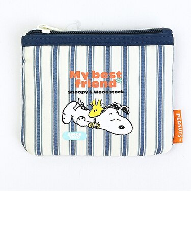 スヌーピー ティッシュポーチ ストライプ ブルー SNOOPY