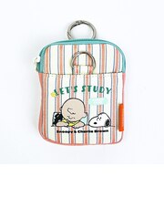 スヌーピー ミニパスポーチ ストライプ ピンク パスケース SNOOPY