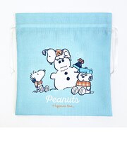 スヌーピー 巾着(M) (ブルー) ウィンターブラザーシリーズ 日本製 SNOOPY