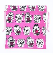 スヌーピー 巾着(M) PEANUTS 75th (ピンク) 日本製 SNOOPY