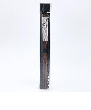 スヌーピー 若狭・和紙巻き塗箸 21cm 市松 食器 日本製 SNOOPY