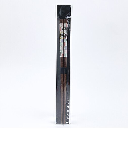 スヌーピー 若狭・和紙巻き塗箸 21cm 市松 食器 日本製 SNOOPY