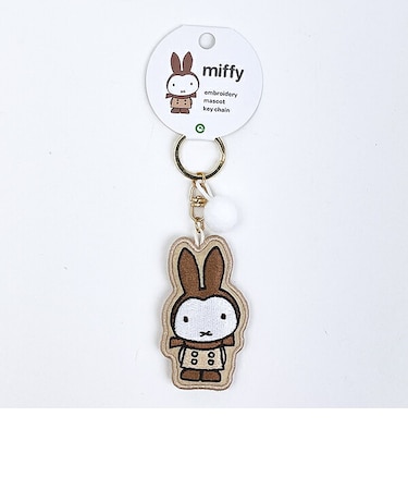 ミッフィー miffy 刺繍マスコットキーチェーン ゆきのひ/ラテ キーホルダー