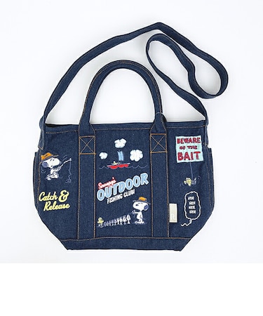 スヌーピー 刺繍トートバッグ ネイビー ルートート ROOTOTE SNOOPY