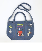スヌーピー 刺繍トートバッグ サックス ルートート ROOTOTE SNOOPY