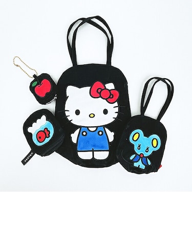 サンリオ ハローキティ トートバッグ&ミニポーチセット ネコリョーシカ ブラック ルートート ROOTOTE Sanrio