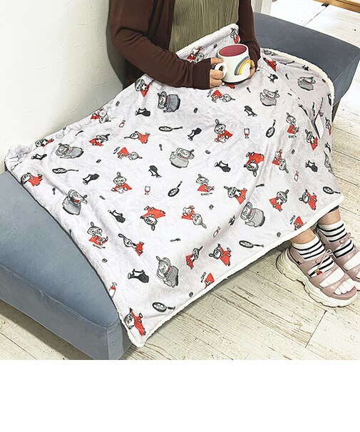 ムーミン リトルミイ ボア付き3WAYケープ グレイ デュッシュミイ ブランケット MOOMIN