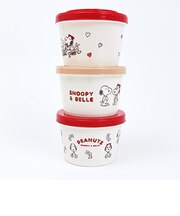 スヌーピー ＆ベル ジョイント式薄肉保存容器3Pセット ランチ 日本製 SNOOPY
