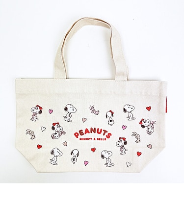 スヌーピー &ベル 帆布ランチトートバッグ チラシ柄 SNOOPY