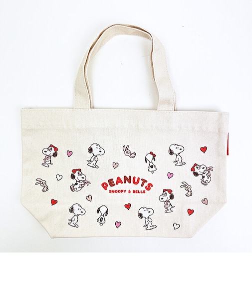 スヌーピー &ベル 帆布ランチトートバッグ チラシ柄 SNOOPY