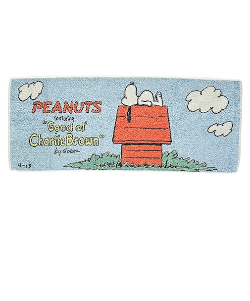 スヌーピー フェイスタオル ブルー 西川 日本製 SNOOPY