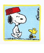スヌーピー シェニール織ミニタオル ブルー SECRETARY ハンカチ 日本製 SNOOPY