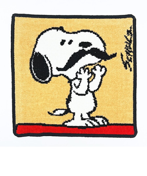 スヌーピー シェニール織ミニタオル ベージュ BEARD ハンカチ 日本製 SNOOPY