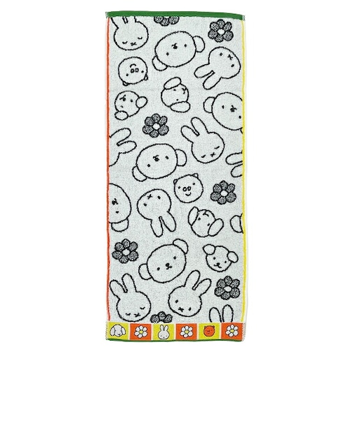 ミッフィー miffy フェイスタオル ブルーナカラー ホワイト 西川 日本製