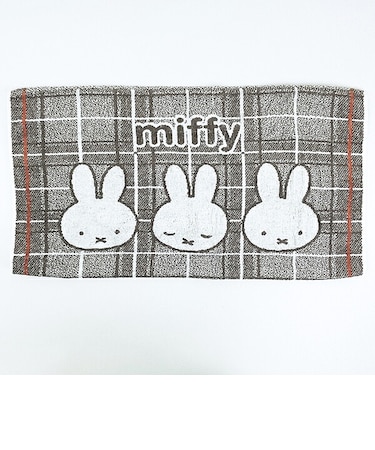 ミッフィー miffy のびのびタオルピローケース チェック柄 ブラウン 枕カバー SNOOPY