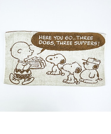 スヌーピー のびのびタオルピローケース ブラウン ThreeSuppers 枕カバー SNOOPY