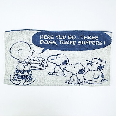 スヌーピー のびのびタオルピローケース ブルー ThreeSuppers 枕カバー SNOOPY
