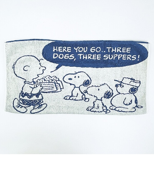 スヌーピー のびのびタオルピローケース ブルー ThreeSuppers 枕カバー SNOOPY