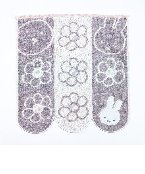 ミッフィー miffy ミニタオル スカラップ グレー ハンカチ 西川