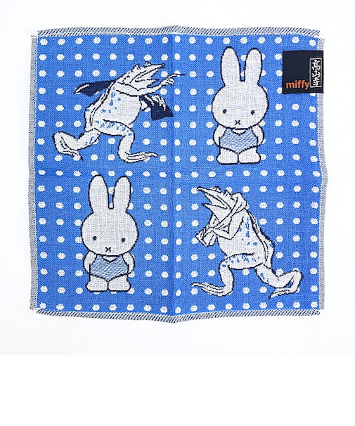 ミッフィー miffy × 鳥獣戯画 ガーゼミニタオル みずあびたのしかったね ハンカチ