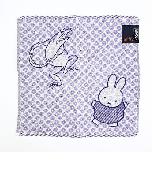 ミッフィー miffy × 鳥獣戯画 ガーゼミニタオル おどろうよ ハンカチ