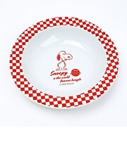 スヌーピー カレー皿 (レッド) アメリカンチェックシリーズ 食器 日本製 SNOOPY