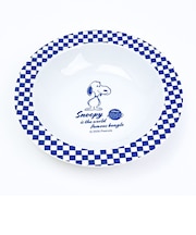 スヌーピー カレー皿 (ブルー) アメリカンチェックシリーズ 食器 日本製 SNOOPY