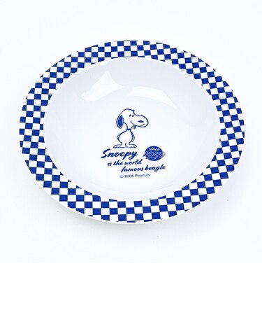 スヌーピー カレー皿 (ブルー) アメリカンチェックシリーズ 食器 日本製 SNOOPY