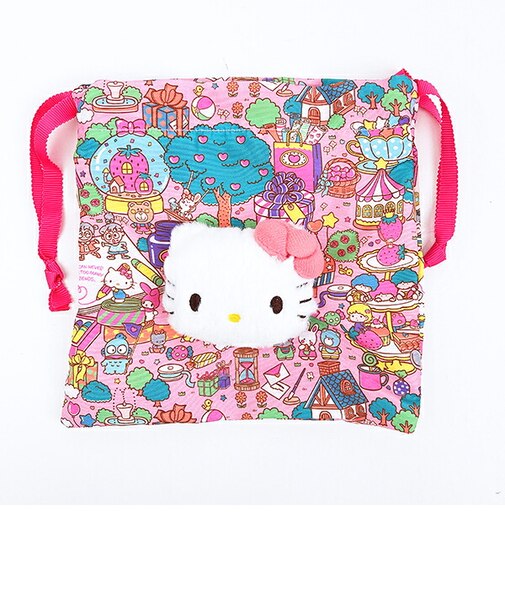 サンリオ ハローキティ ボアフェイス巾着 ラッピング柄 (ピンク) Sanrio