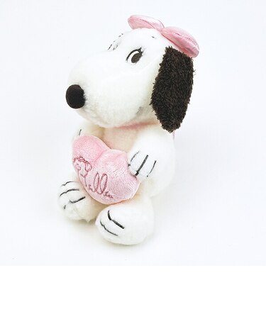 スヌーピー ベル ピンクストライプ ハート ぬいぐるみ(S) SNOOPY