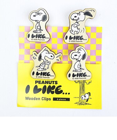 スヌーピー クリップ4個セット (アイライクB) 文具 日本製 SNOOPY