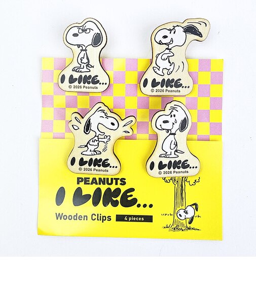 スヌーピー クリップ4個セット (アイライクB) 文具 日本製 SNOOPY
