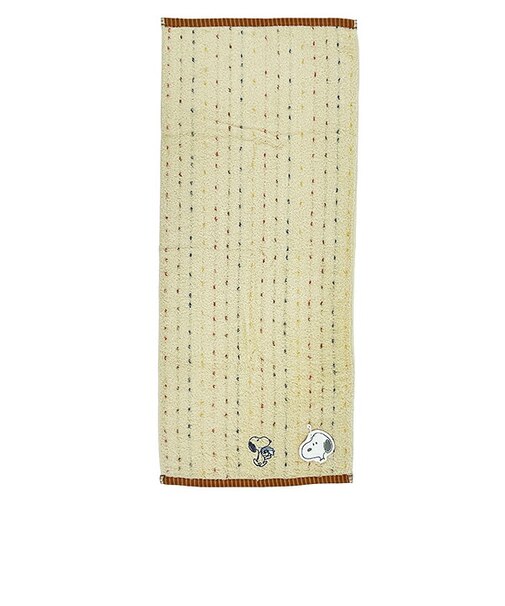 スヌーピー フェイスタオル (Washing) ベージュ 西川 日本製 SNOOPY