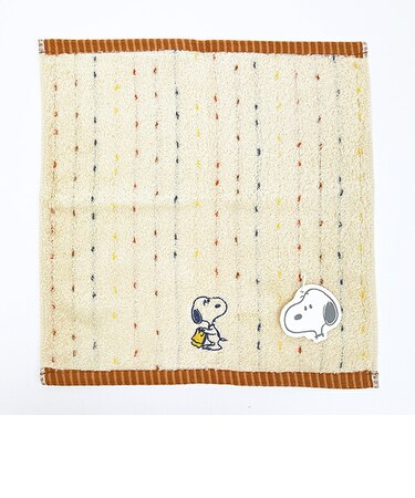 スヌーピー ウォッシュタオル (Washing) ベージュ ハンカチ 西川 日本製 SNOOPY