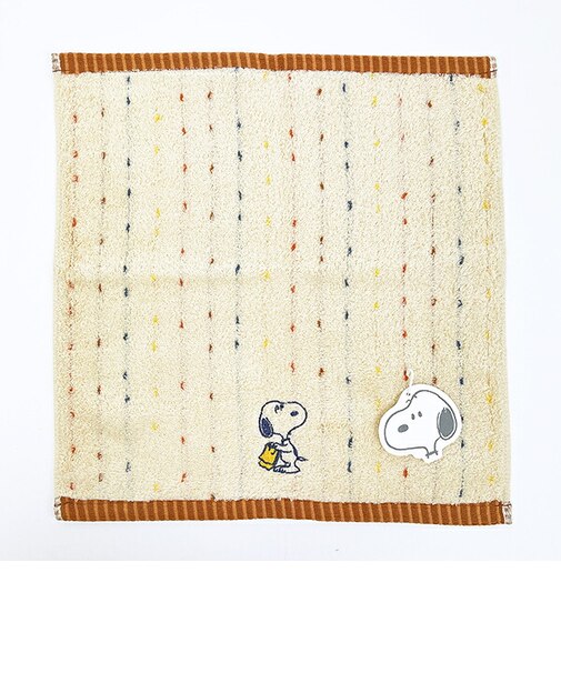 スヌーピー ウォッシュタオル (Washing) ベージュ ハンカチ 西川 日本製 SNOOPY