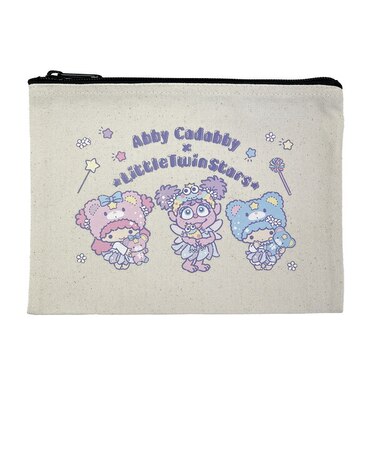 セサミストリート アビー × サンリオ キキララ キャンパスフラットポーチ Sanrio