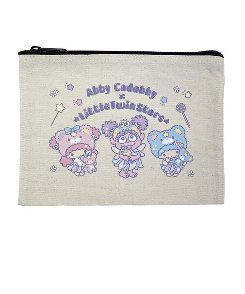 セサミストリート アビー × サンリオ キキララ キャンパスフラットポーチ Sanrio