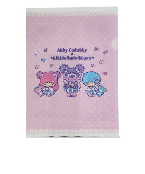 セサミストリート アビー × サンリオ キキララ A4クリアファイル (ピンク) 文具 日本製 Sanrio