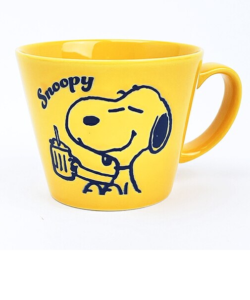 スヌーピー スープマグカップ イエロー ごちそうシリーズ 食器 日本製 SNOOPY
