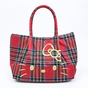 サンリオ ハローキティ チェック柄トートバッグ レッド ルートート ROOTOTE Sanrio