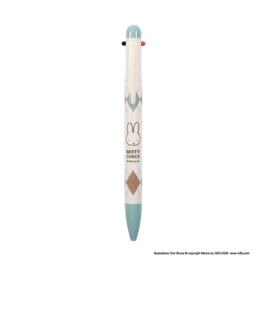 ミッフィー miffy 3色ボールペン (ホワイト) MIFFY CHECK シリーズ 文具 日本製