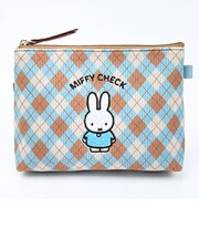 ミッフィー miffy ポーチ(A) (ブルー) MIFFY CHECK シリーズ