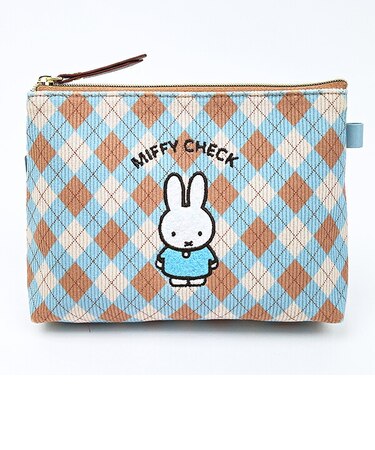 ミッフィー miffy ポーチ(A) (ブルー) MIFFY CHECK シリーズ