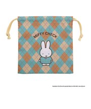 ミッフィー miffy 巾着袋(S) (ブルー) MIFFY CHECK シリーズ 日本製
